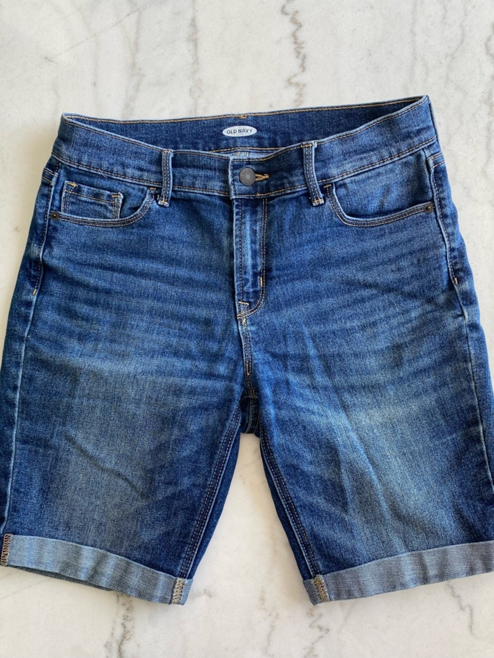 Old Navy Stretch Denim Bermuda Shorts - Medium Blue Wash